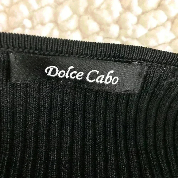 DOLCE CABO Boho Tribal Fitted Rib Beaded Long Sleeve V-Neck Cropped Sweater(4/6) - Picture 5 of 8